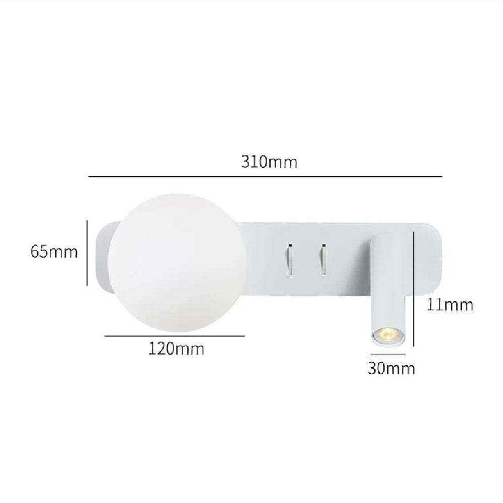 Modern Minimalist Trending Creative Moon Ambience Light Minimalist Glass Ball Wall Lamp Bedroom