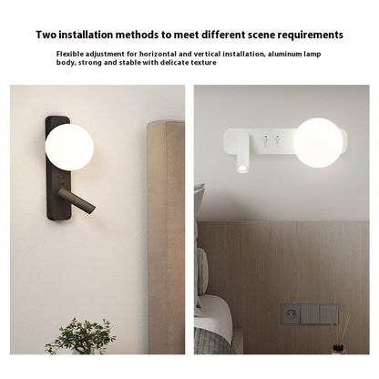 Modern Minimalist Trending Creative Moon Ambience Light Minimalist Glass Ball Wall Lamp Bedroom